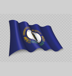 3d Realistic Waving Flag Of Kentucky Is A State