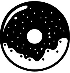 Donut - Black And White Isolated Icon