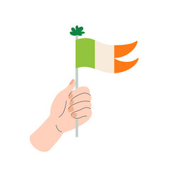 Human Hand With Flag Of Ireland Flat