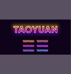 Neon Taoyuan Name City In Taiwan Text