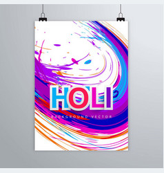 Poster With Purple Paint Holi Festival Design