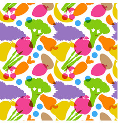 Vegetarian Fruit And Vegetables Seamless Pattern