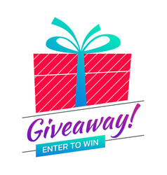 Giveaway Banner With Gift Box And Enter To Win