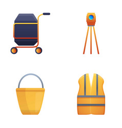 Repair Tool Icons Set Cartoon Road