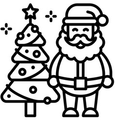 Santa Claus With Christmas Tree Icon Christmas