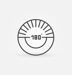 180 Degrees Angle Outline Circular Icon