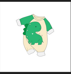 Baby Jumpsuit Template Design With Cute Green