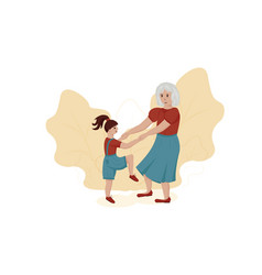 Grandmother Holding Hands With Her Granddaughter