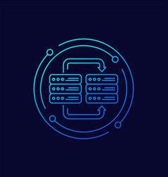 Server Backup Copy Data Icon Linear Design