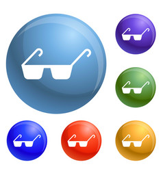 Polycarbonate Glasses Icons Set