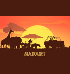 Safari Sunset Poster