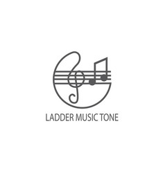 Scales Music Logo Line Simple Guitar Design