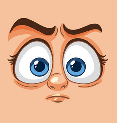 Wide-eyed Cartoon Face Showing Surprise