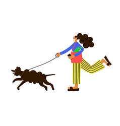 Woman Walking Dog