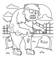 Zombie Big Man Coloring Page For Kids