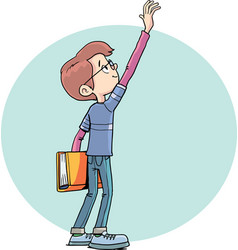 Boy Retrieves A Book From A High Shelf