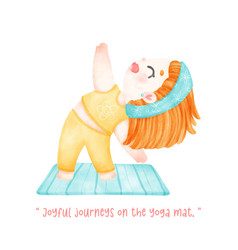 Cute Happy Kid Girl Doing Yoga Pose In Pastel