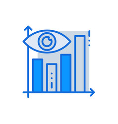 Data Visual Business Management Icon With Blue