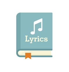 Lyrics Book Icon Flat Isolated