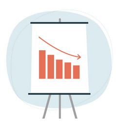 Flipchart With Decline Chart Fall Statistics