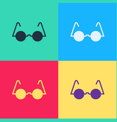 Pop Art Eyeglasses Icon Isolated On Color