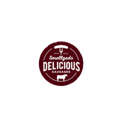 Fork Angus Beef Sausage Meat Label Logo