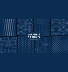 Japanese Sashiko Seamless Pattern Collection