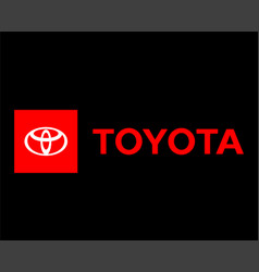 Toyota Logo Brand Car Symbol With Name Red Design