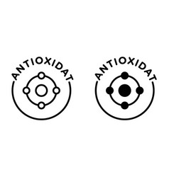 Antioxidant Icon Set Radical Free Anti Detox