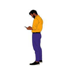 Black Business Man Standing With Phone