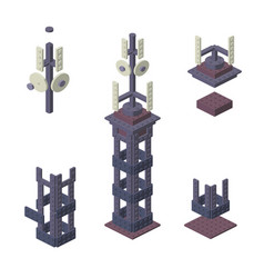 Concept With A Mobile Phone Tower In Isometric