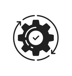 Cog With Tick Icon Like Easy Technical Process