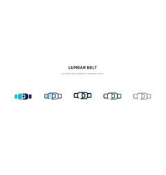 Lumbar Belt Icon In Different Style Two Colored