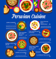 Peruvian Cuisine Menu Fish Meat Vegetable Food