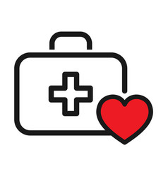 Red Heart With A First Aid Kit Icon