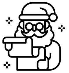 Santa Claus Reading Gift List Icon Christmas