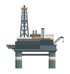 Building Oil Platform Icon Cartoon Barrel