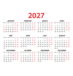 Calendar 2027 Year