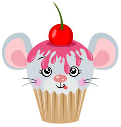 Cute Mouse On Top Of A Delicious Cupcake