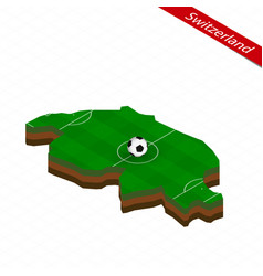 Isometric Map Switzerland With Soccer Field