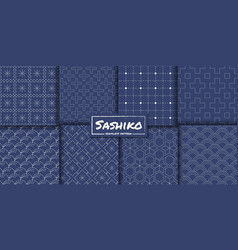 Japanese Sashiko Seamless Pattern Collection