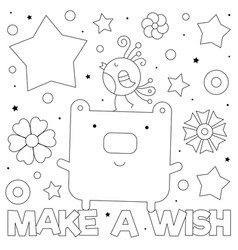 Make A Wish Coloring Page Black And White