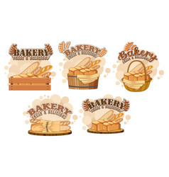 Set Of Different Bakery Logo Text Banners