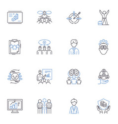 Team Supervisor Line Icons Collection Leadership