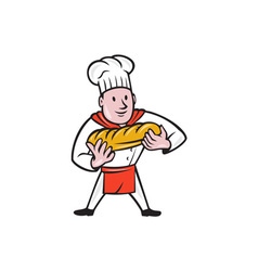 Cartoon italian chef with mustache Royalty Free Vector Image