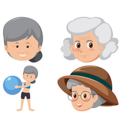 Collection Of Elderly People Icons