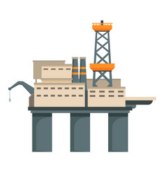 Rig Drill Oil Platform Icon Cartoon Marine