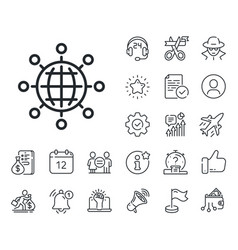 Business Networking Line Icon International Work