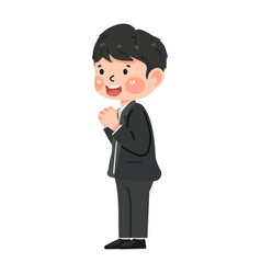 Happy Business Man Cartoon Flat