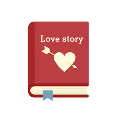 Love Story Book Icon Flat Isolated